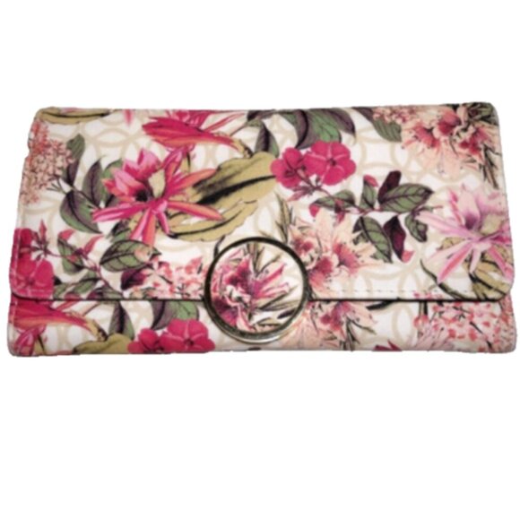 Walmart Brand Pink Floral 7.5 x 3.75 inch Check Book Wallet - Picture 1 of 8